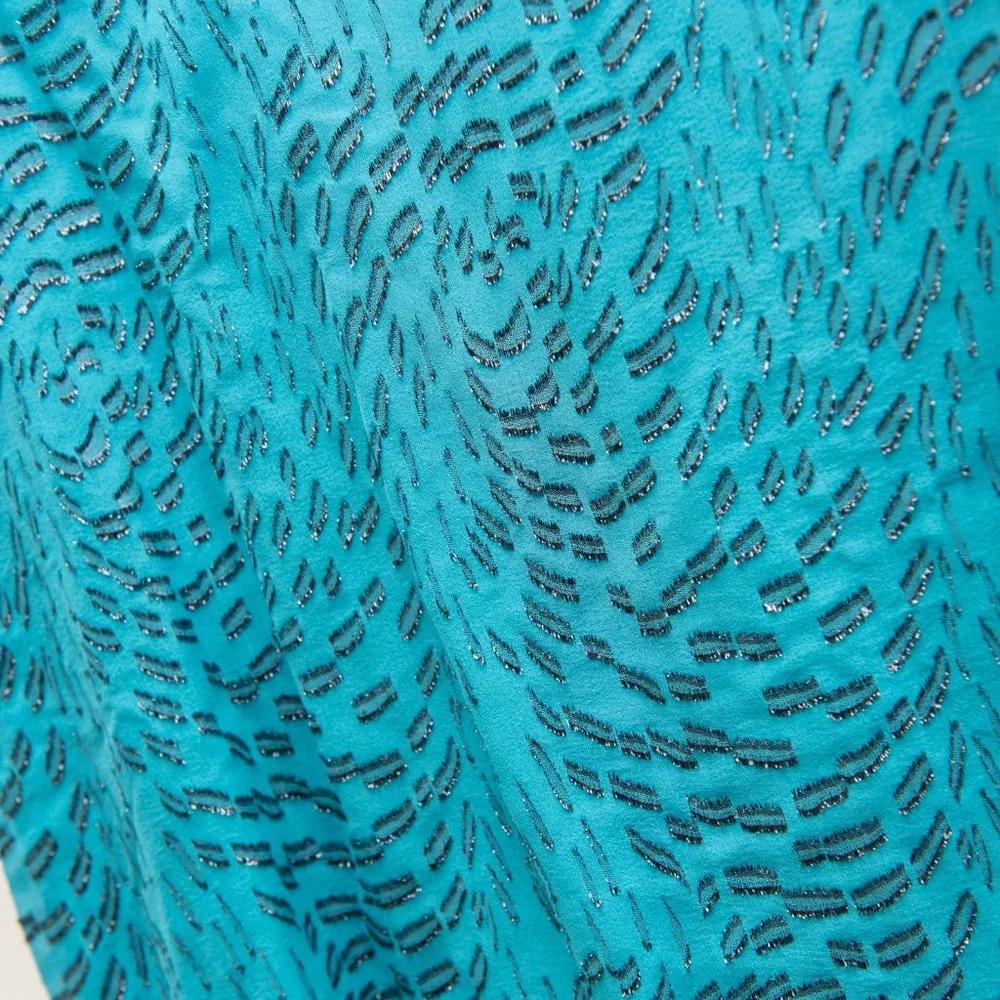 Lilly Pulitzer Florin Tank Top V-neck Silk Blouse Sleeveless Metallic Blue XXS - Picture 7 of 8